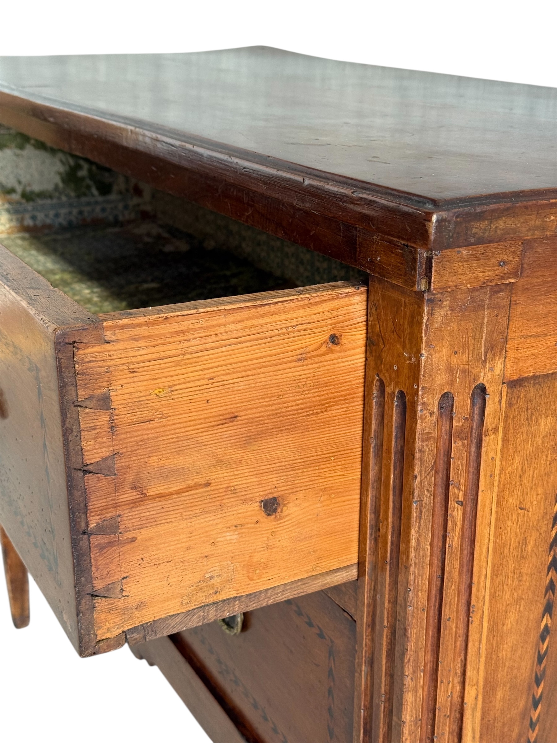 Louis XVI Period Marquetry Inlaid Cherrywood Commode, Late 18th Century