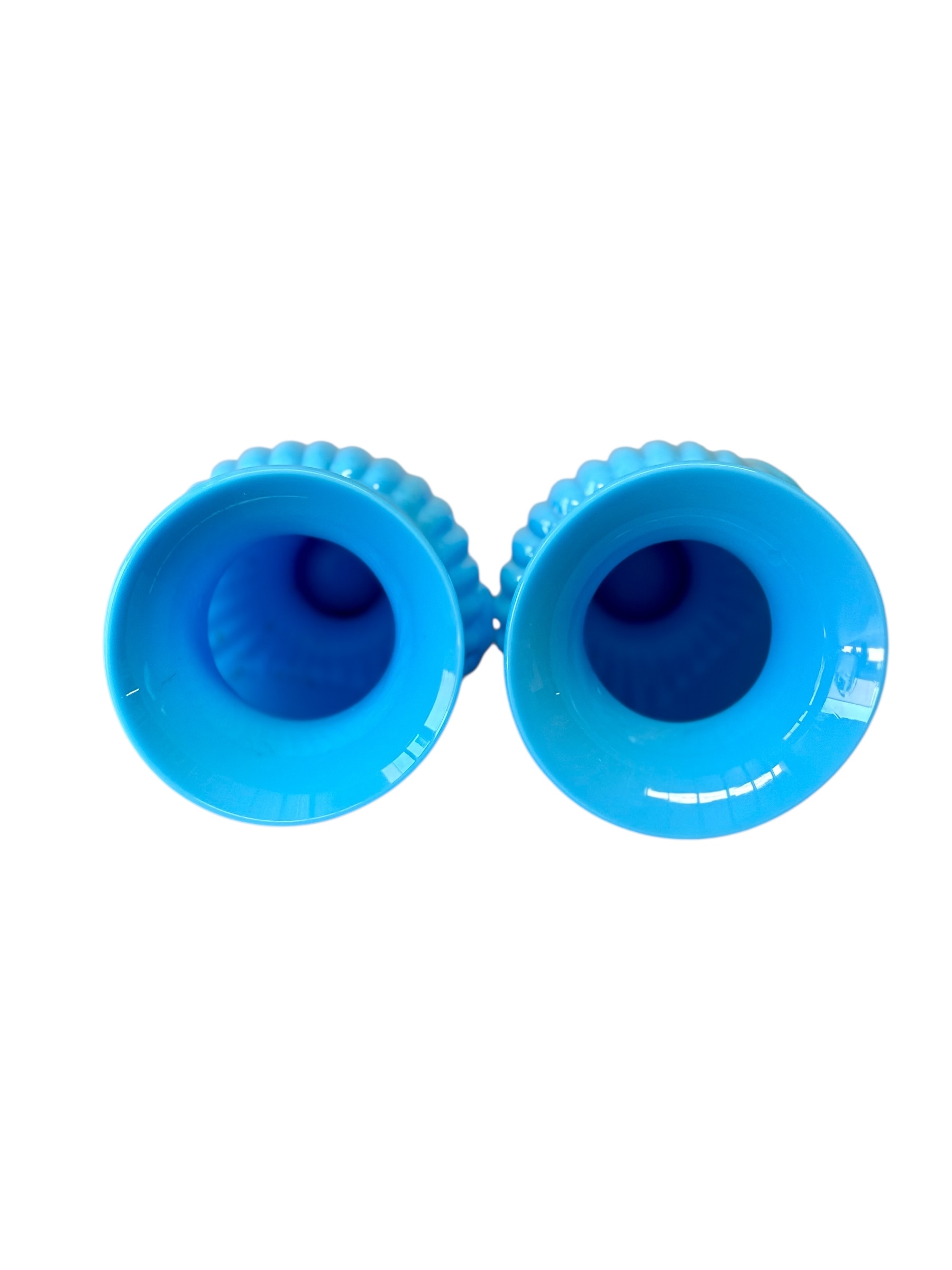 Pair of French Opaline Blue Glass Vases, 19th Century - Image 7