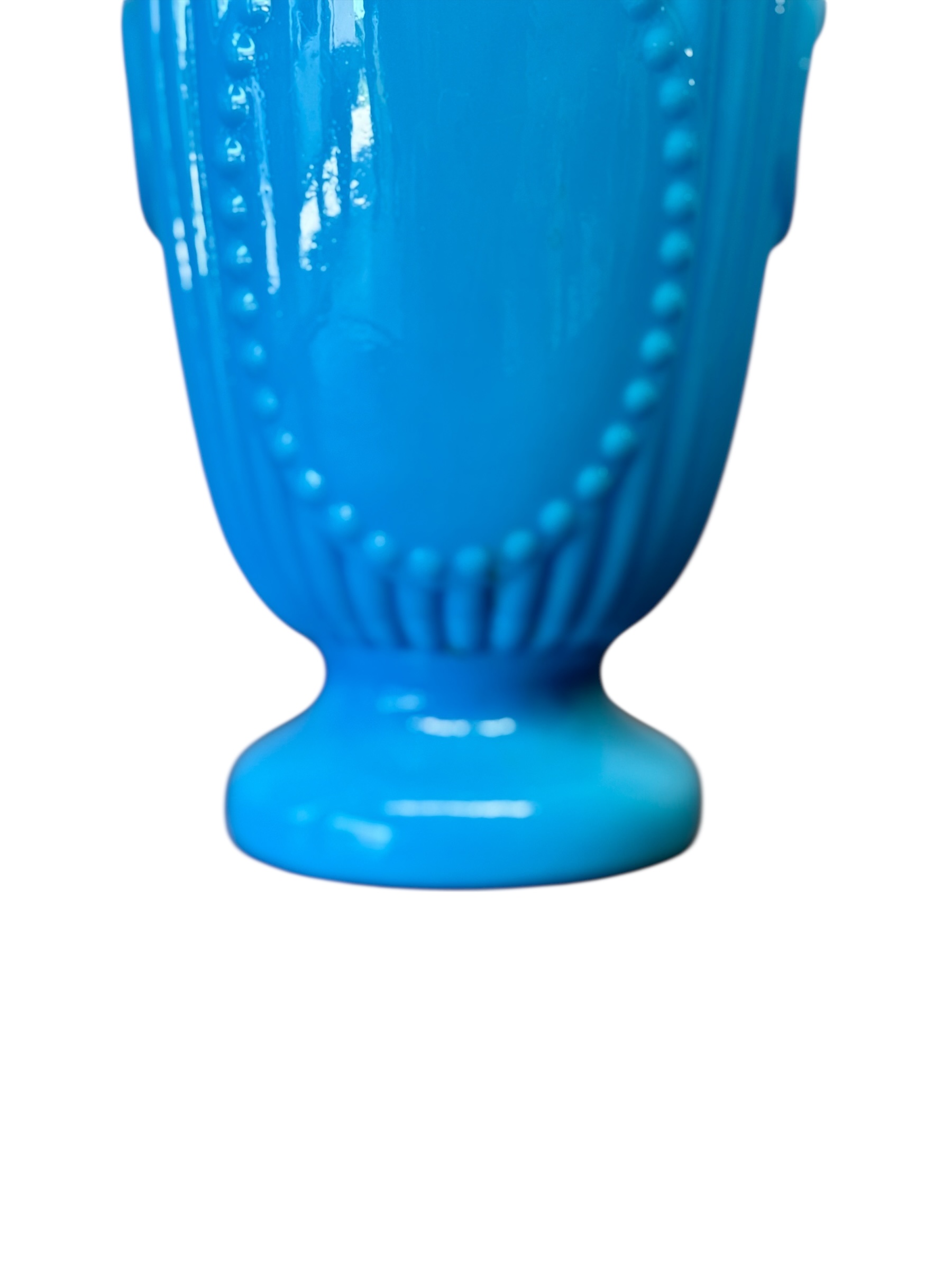 Pair of French Opaline Blue Glass Vases, 19th Century