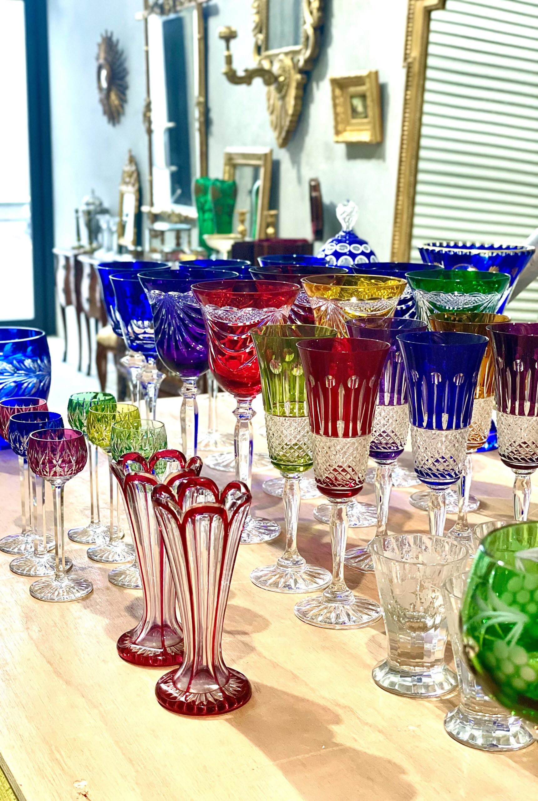 Pair of Petite Red Overlay Crystal Vases - Image 6