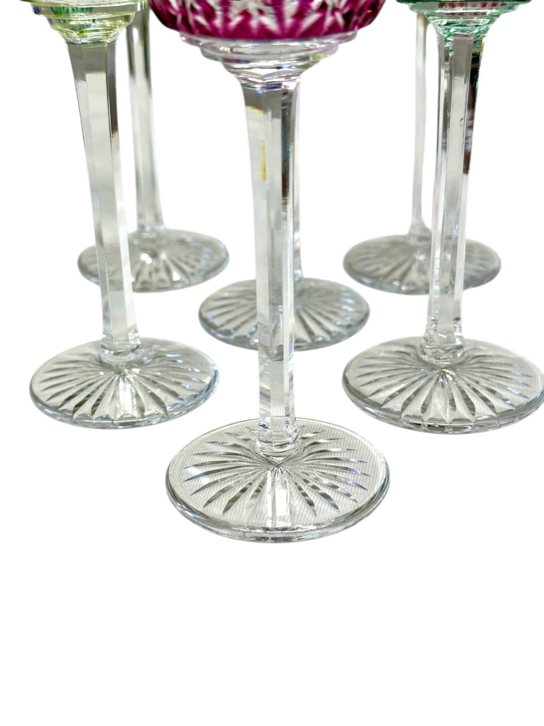 Set of 6 Saint-Louis Crystal Liqueur Glasses, France, Mid-20th Century