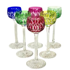 Set of 6 Saint-Louis Crystal Liqueur Glasses, France, Mid-20th Century