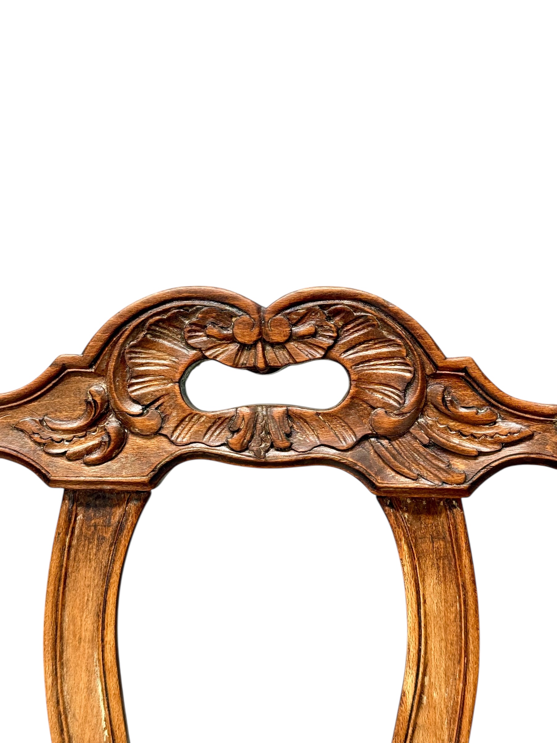 Set of Four 19th Century Louis XV Style Walnut Chairs with Cane Seats