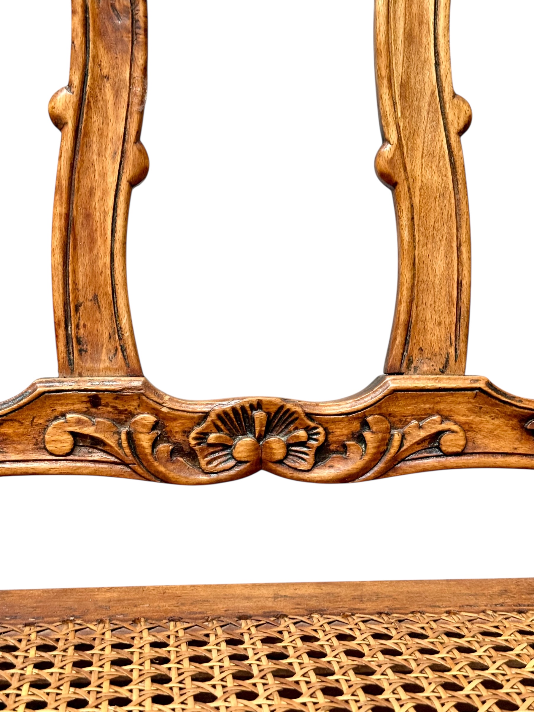 Set of Four 19th Century Louis XV Style Walnut Chairs with Cane Seats - Image 14