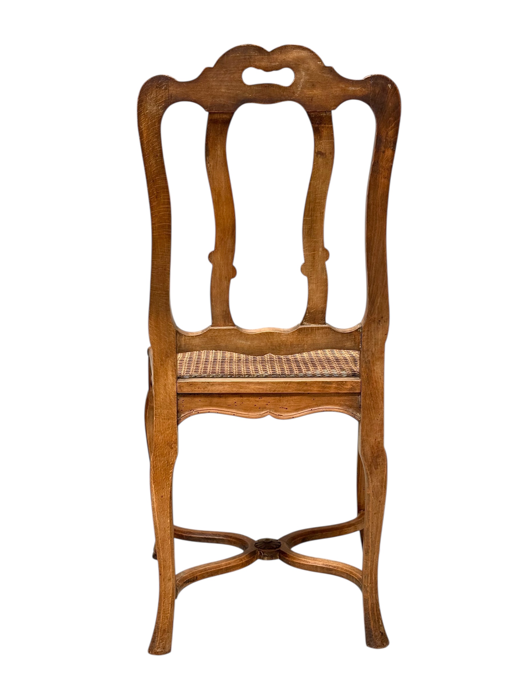 Set of Four 19th Century Louis XV Style Walnut Chairs with Cane Seats - Image 8