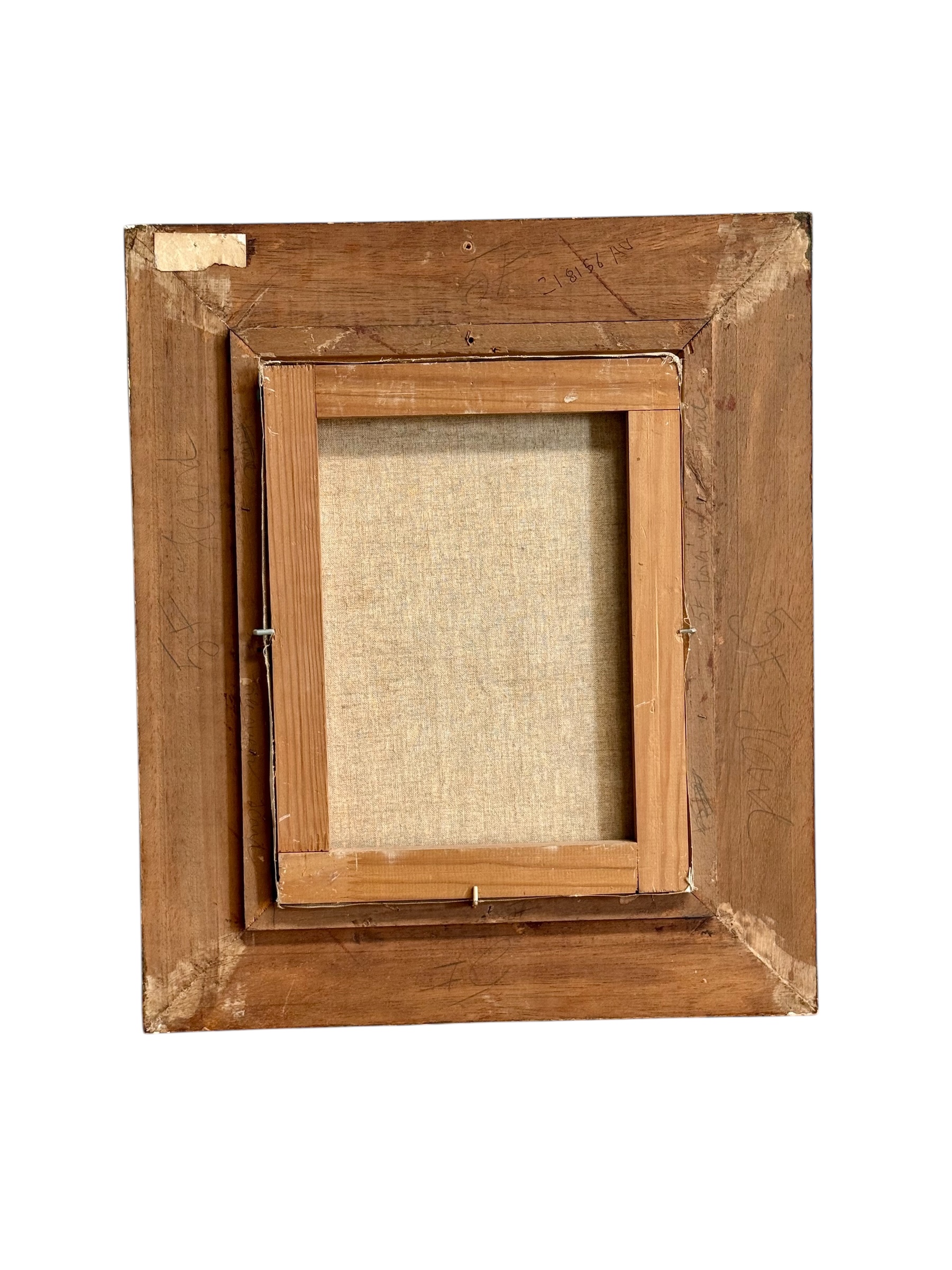 Vintage Oil on Canvas Market Scene by L. David Vernay