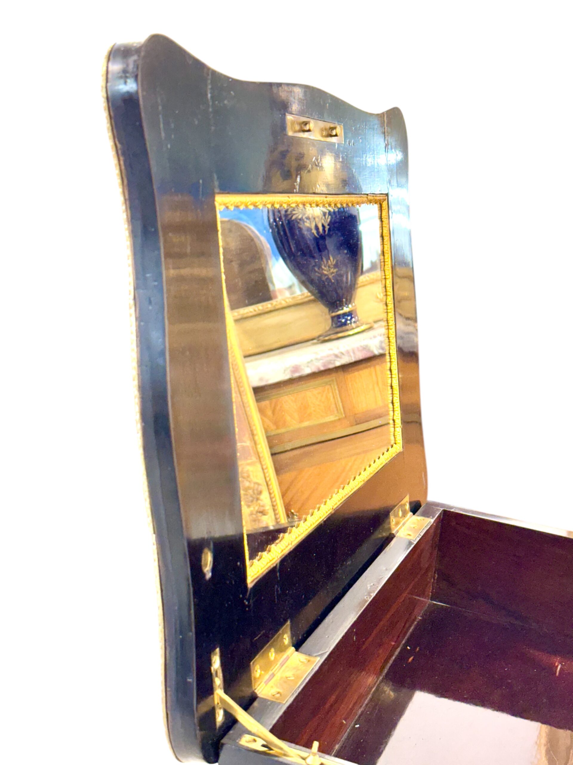 19th Century French Ebonized Vanity Table with Gilt Bronze Mounts
