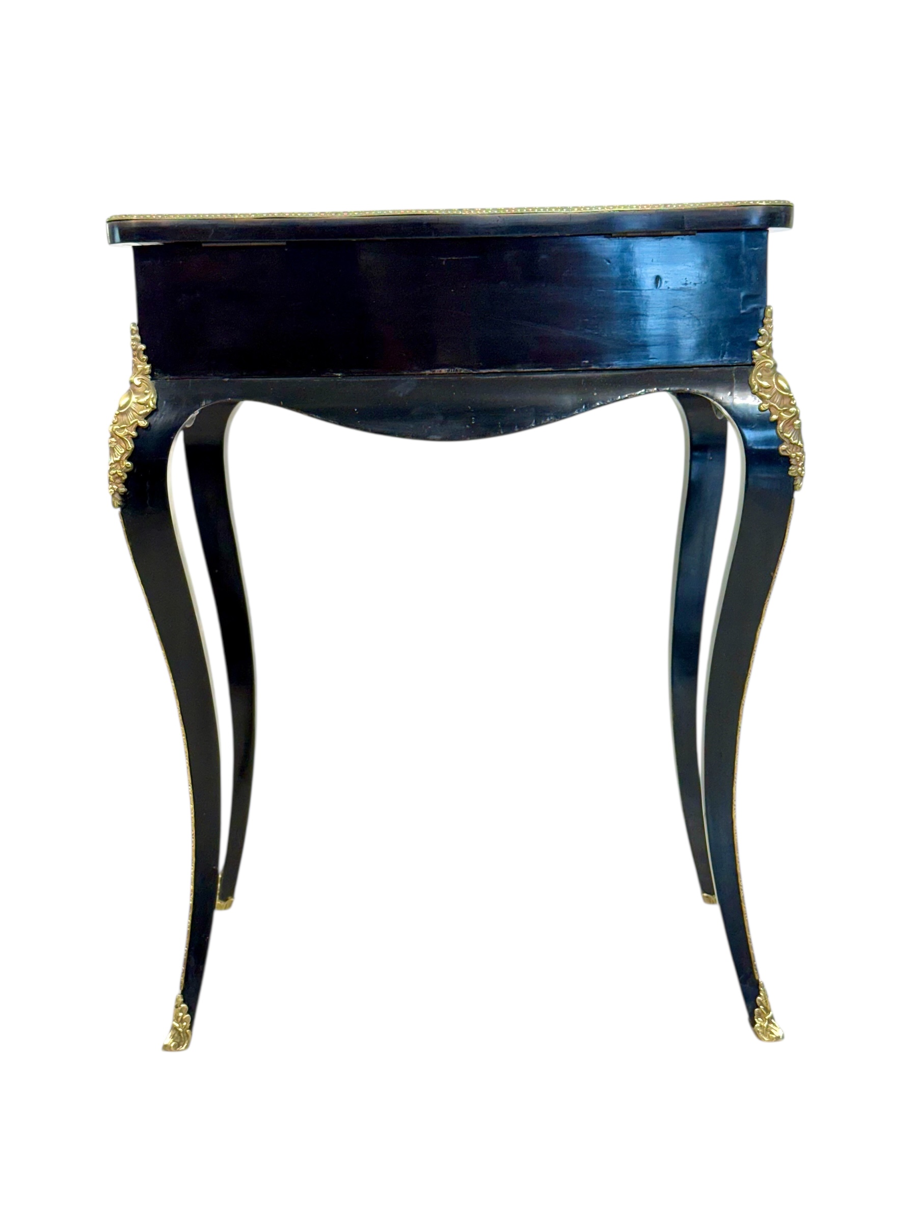 19th Century French Ebonized Vanity Table with Gilt Bronze Mounts