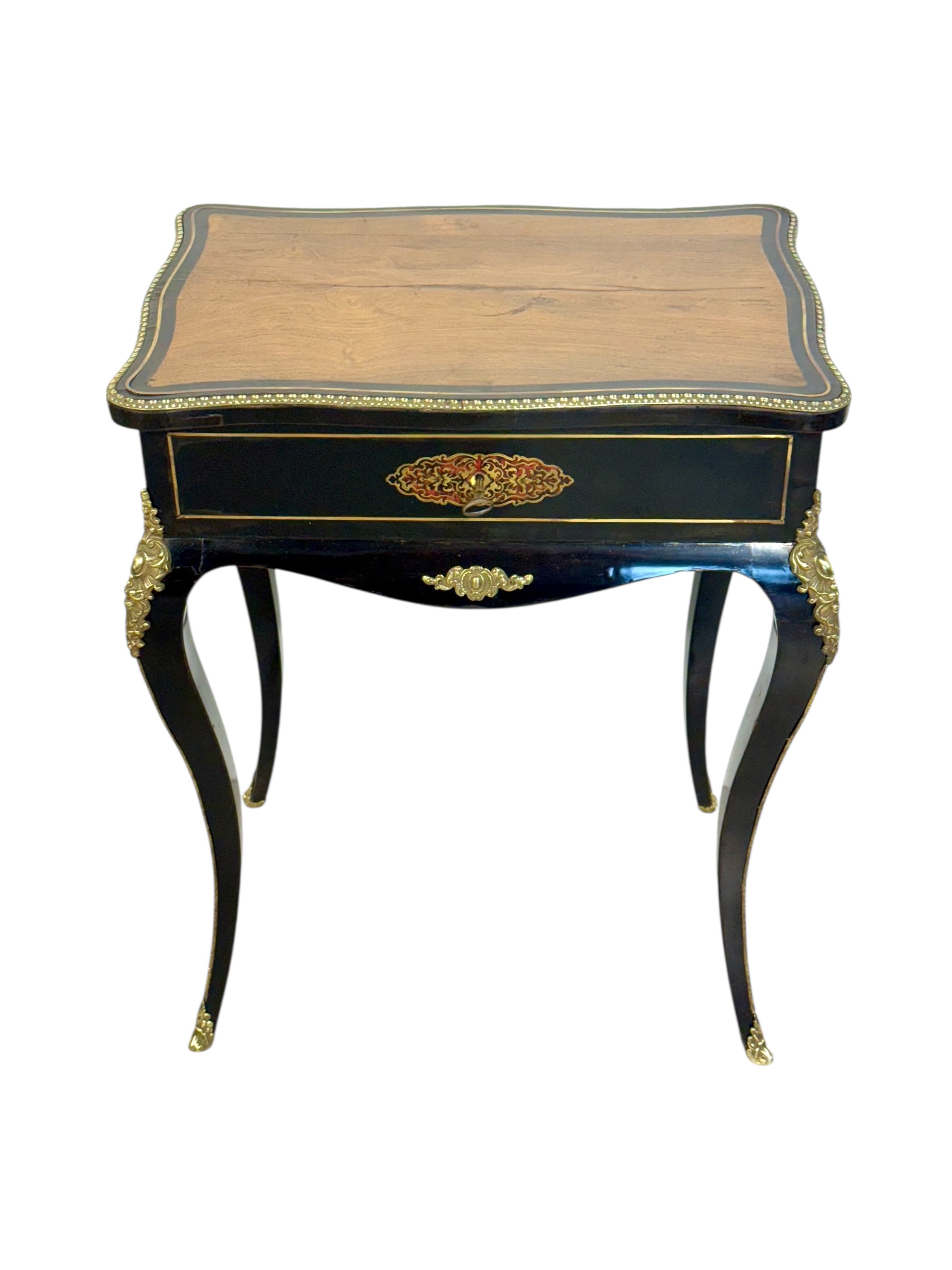 19th Century French Ebonized Vanity Table with Gilt Bronze Mounts