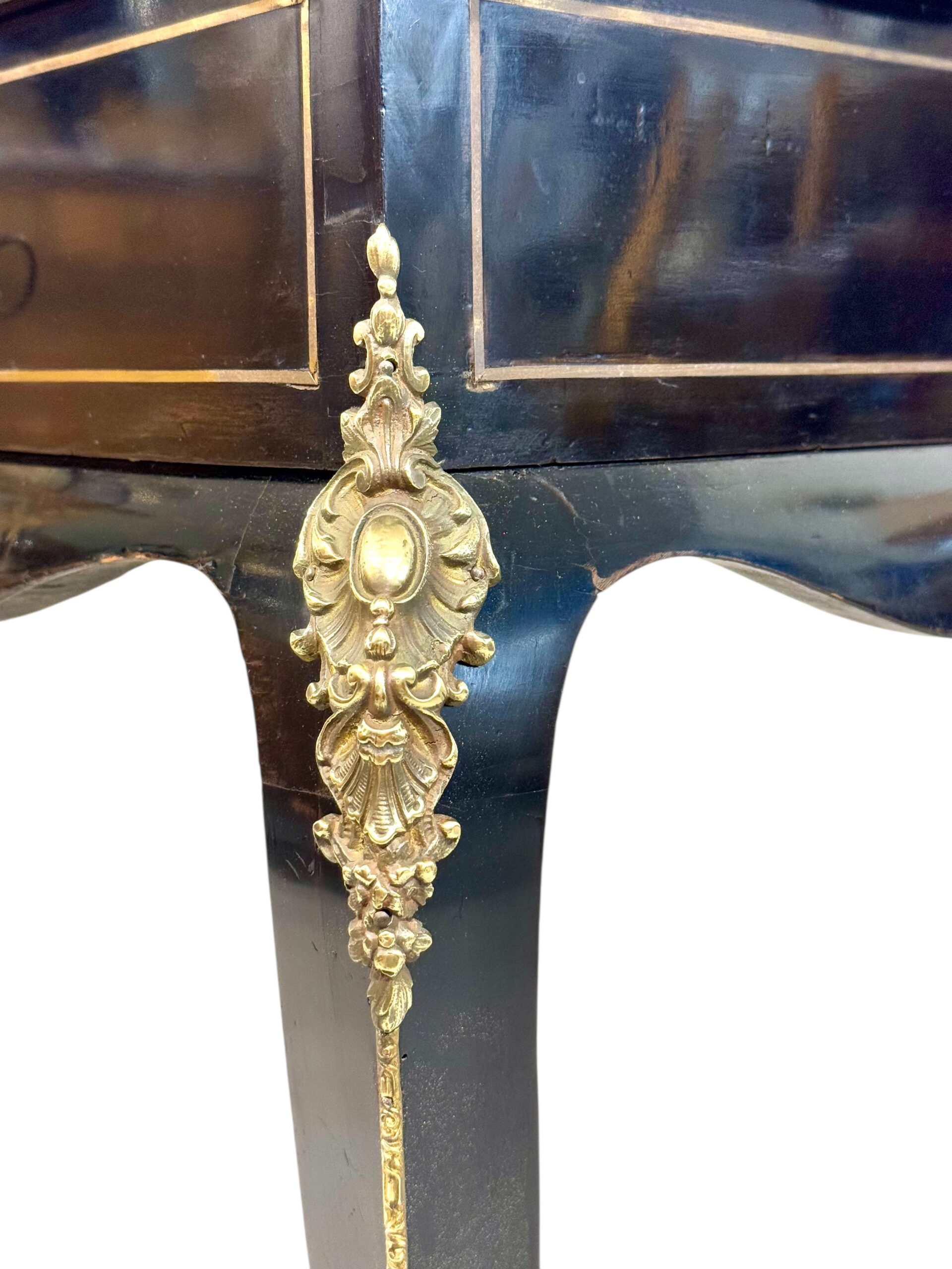 19th Century French Ebonized Walnut Vanity Table with Gilt Bronze Mounts - Image 19