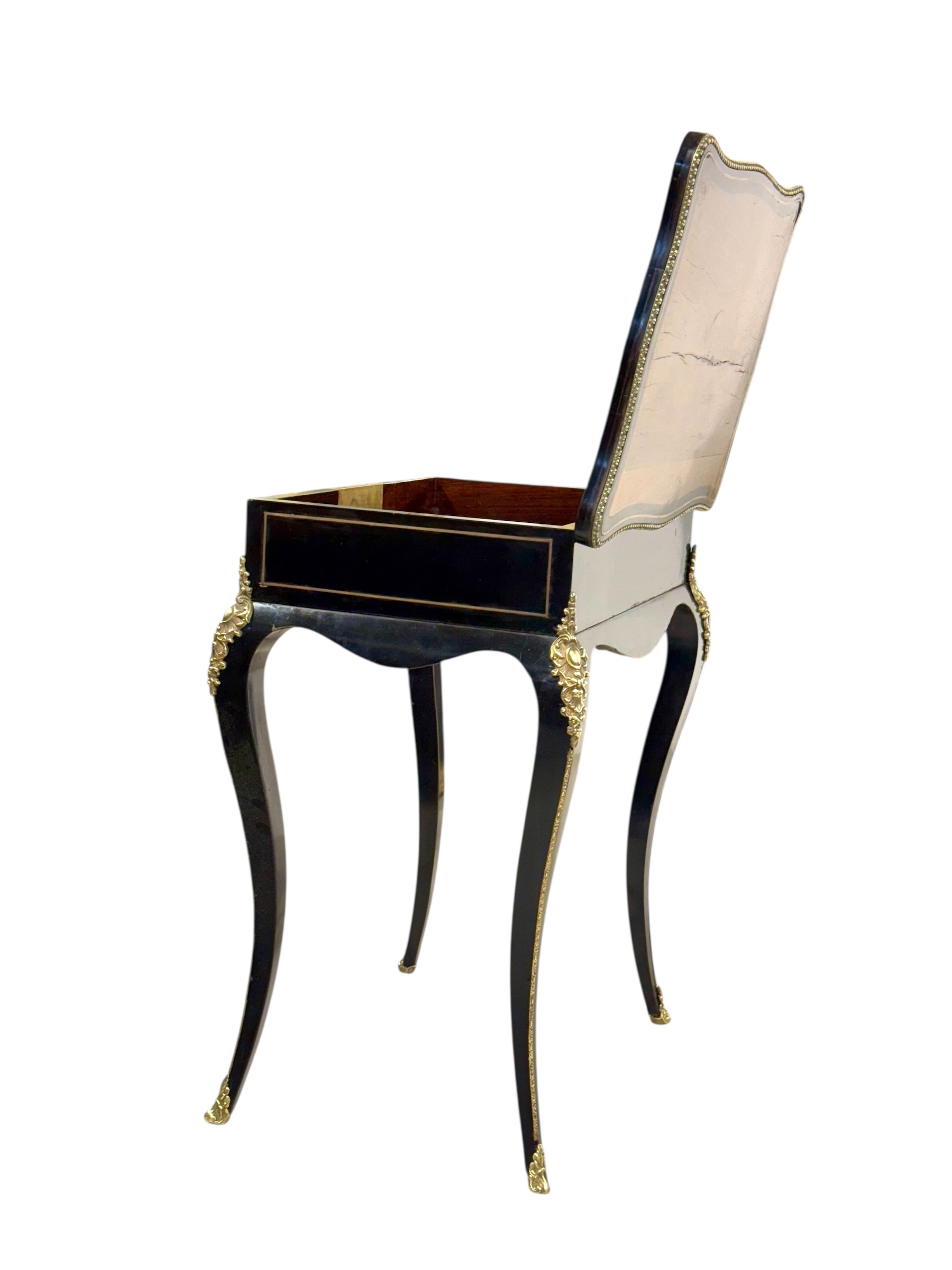 19th Century French Ebonized Walnut Vanity Table with Gilt Bronze Mounts - Image 12