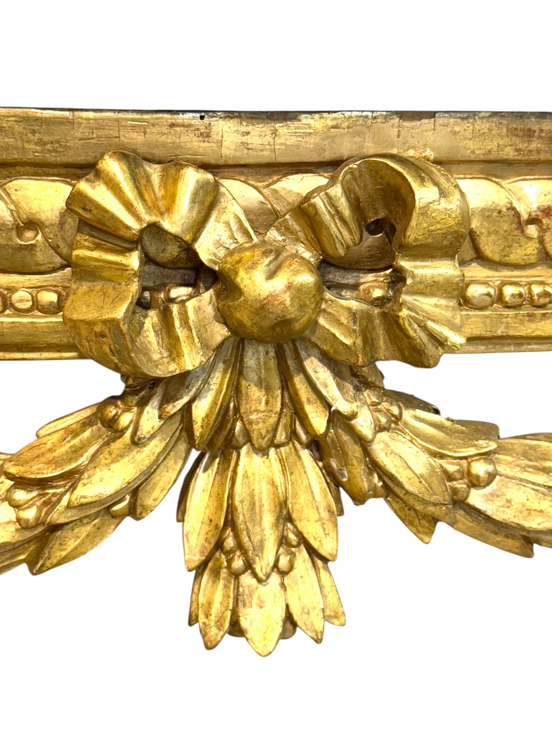 19th Century Louis XVI Giltwood Demi-Lune Console with Carrara Marble Top - Image 2