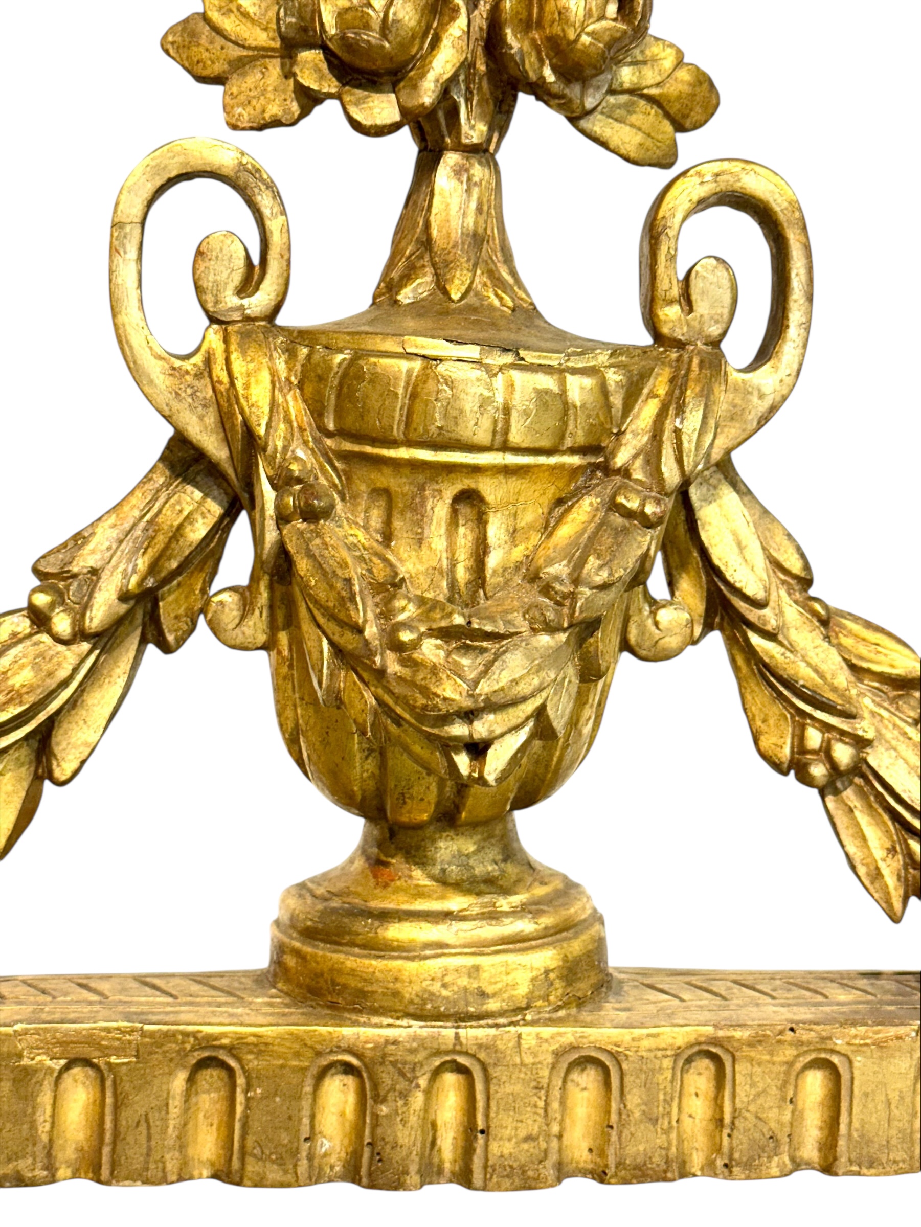 19th Century Louis XVI Giltwood Demi-Lune Console with Carrara Marble Top - Image 14