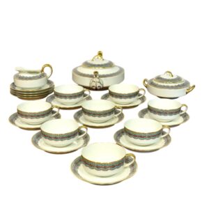 Haviland Limoges Tea Set with 24k Gold & Orientalist Frieze, c.1900