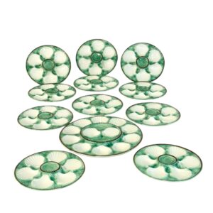 Majolica Oyster Plate Set in the Longchamp Style